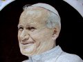 Portret Papieża wykonany haftem ręcznym malarskim